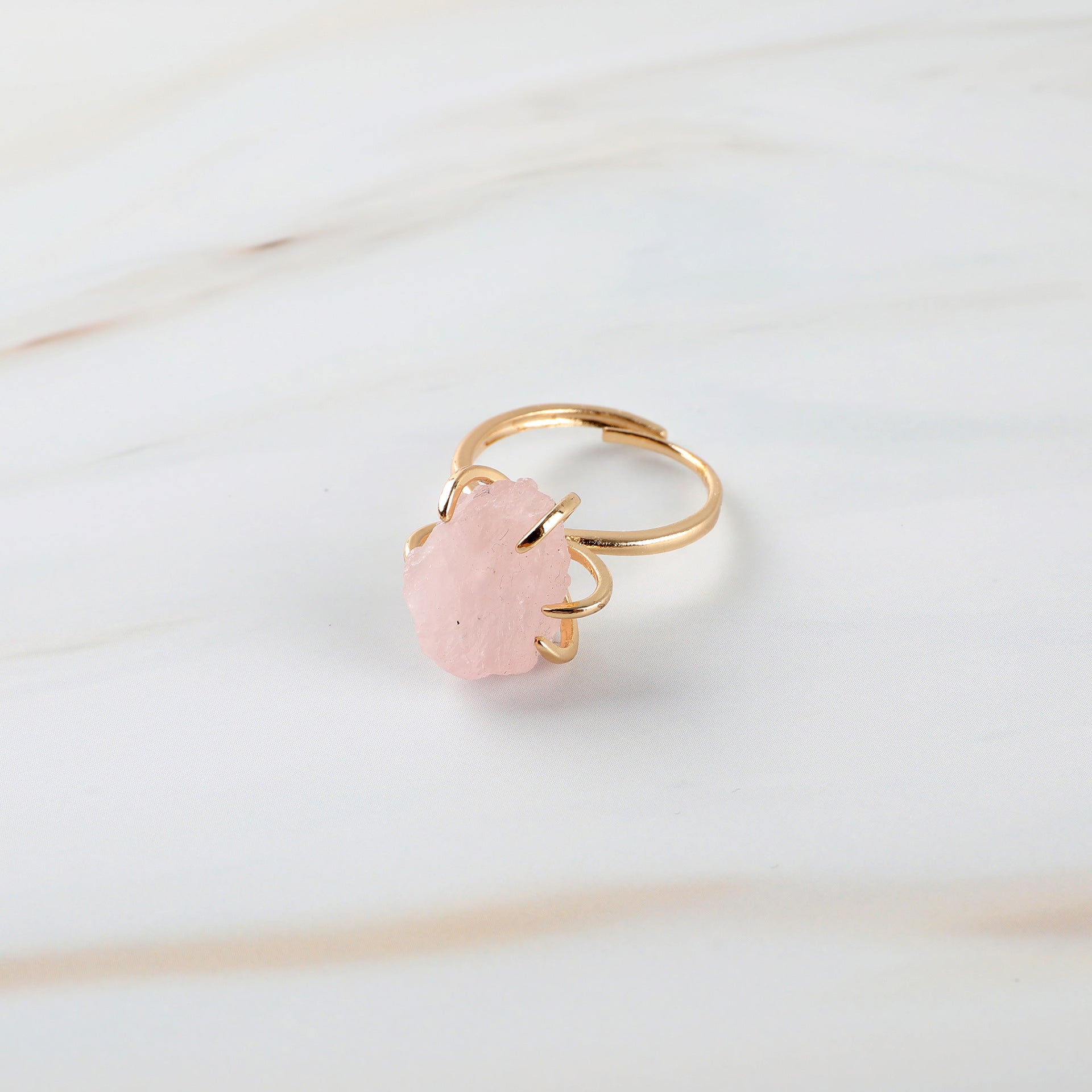 Natural Stone Six-claw Crystal Ring