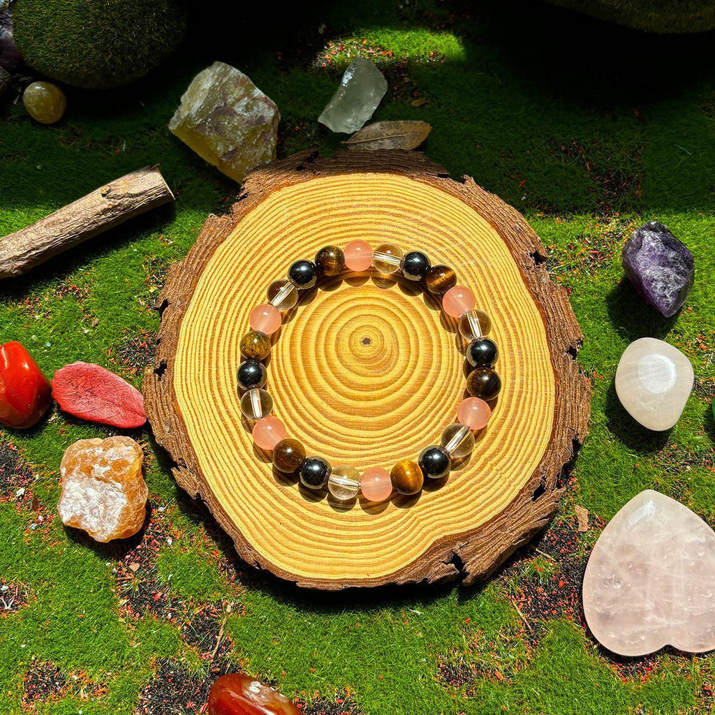 Tiger Eye Stone Beaded Bracelet, Natural Gemstone Jewelry for Men & Women