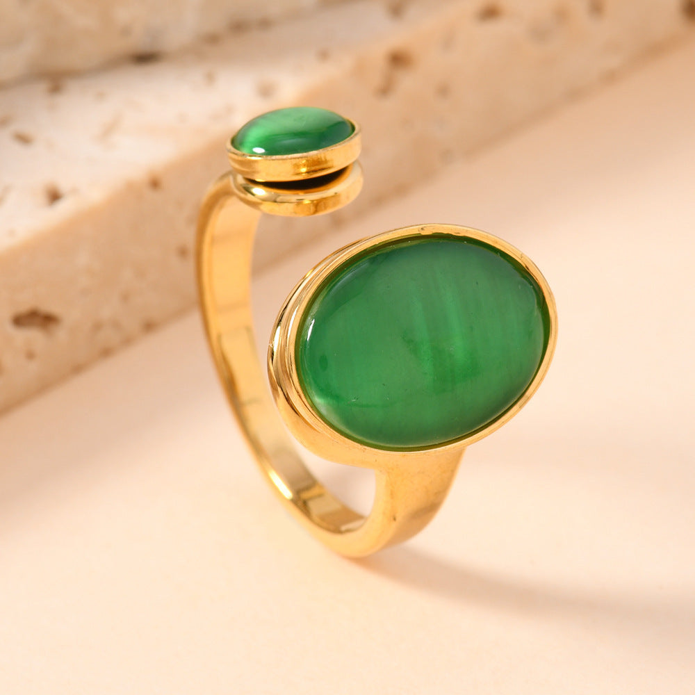 Oval Natural Stone Ring