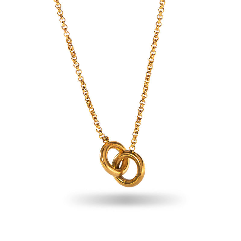 Retro 18K Gold Agate Stone Necklace – Stainless & Titanium Steel Jewelry