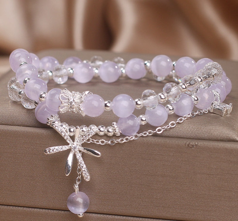 Cat’s Eye Crystal Bracelet – Double Ring Twin Design for Women