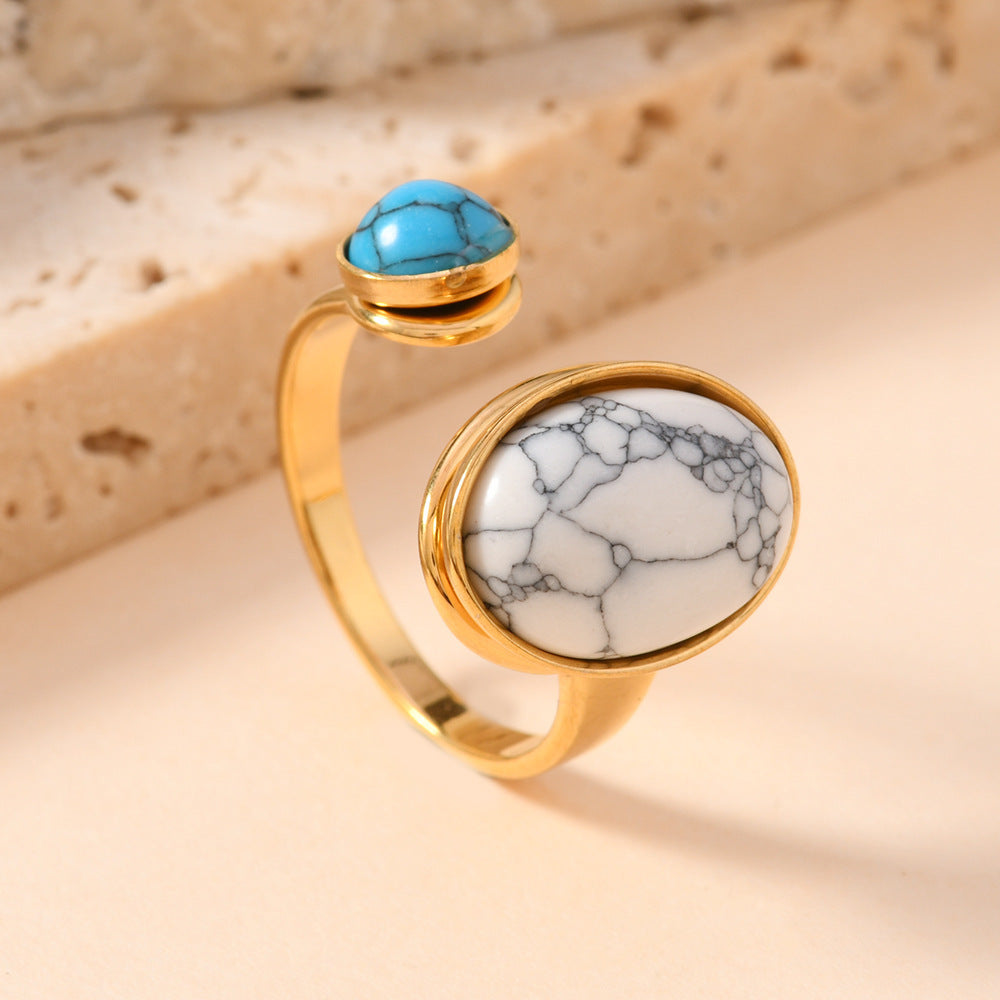 Oval Natural Stone Ring