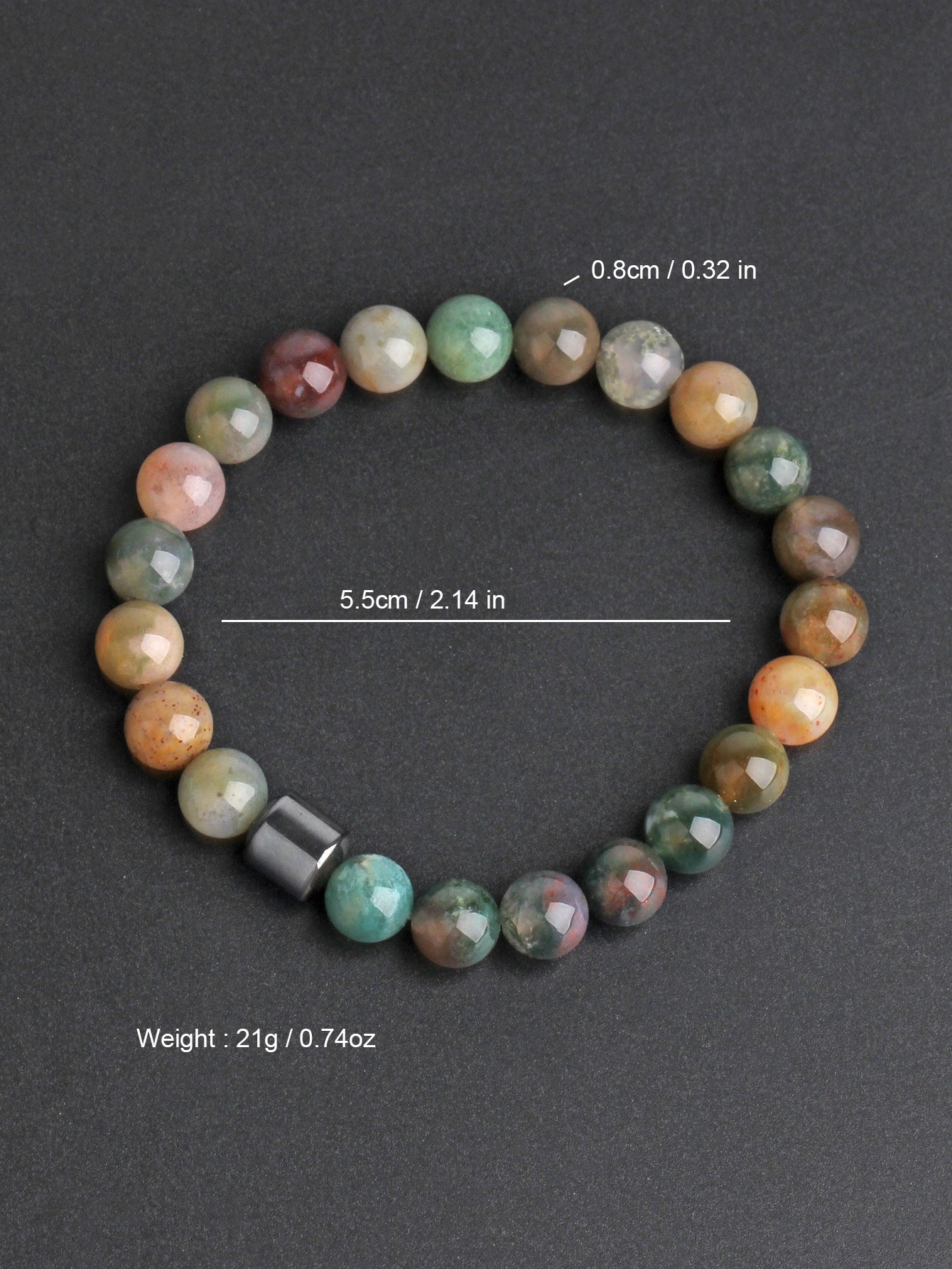 Black Stone Tiger Eye Bead Bracelet