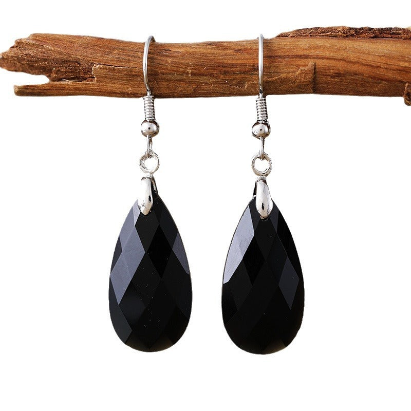 Water Drop Natural Stone Earrings – Simple & Light Luxury Designer Jewelry