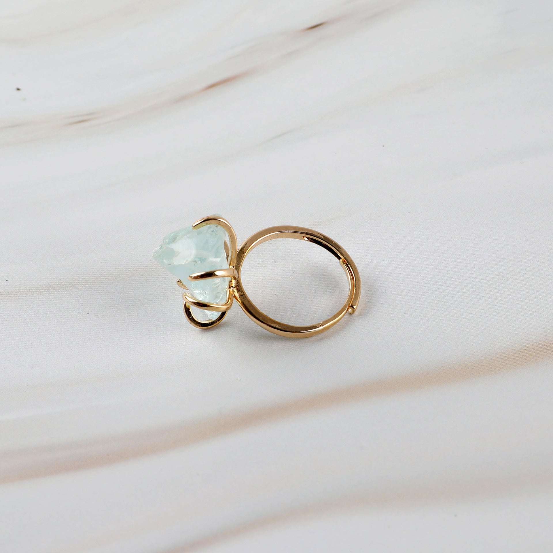 Natural Stone Six-claw Crystal Ring