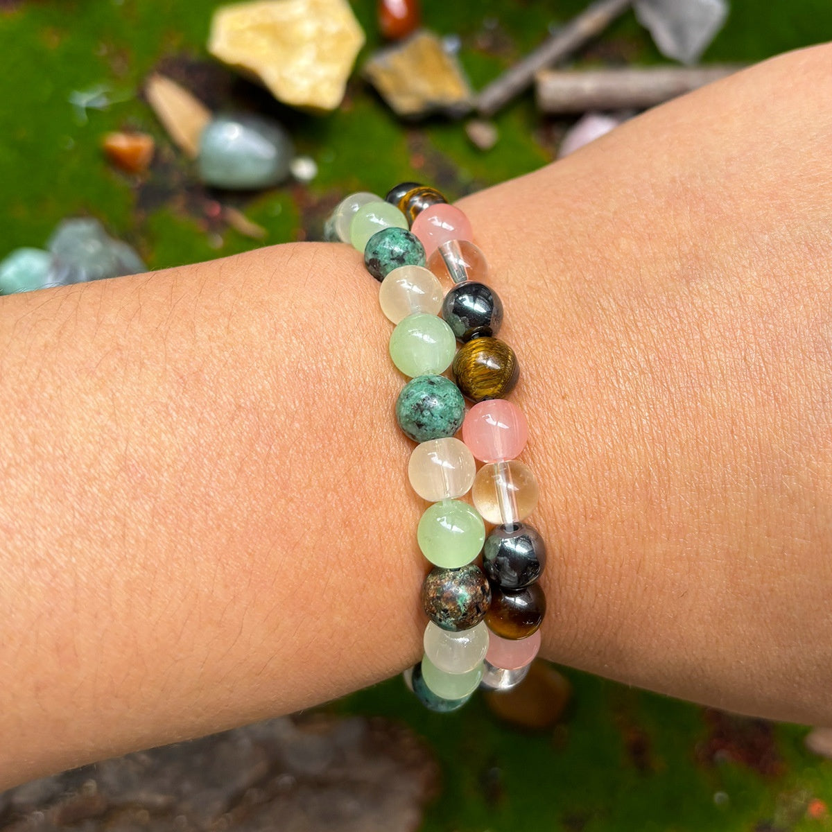 Tiger Eye Stone Beaded Bracelet, Natural Gemstone Jewelry for Men & Women