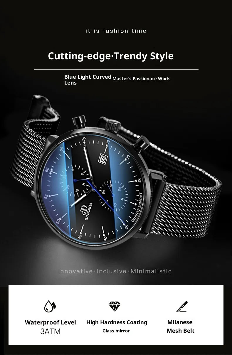 Luxury Luminous Waterproof Sports Watch – Men’s Quartz Timepiece