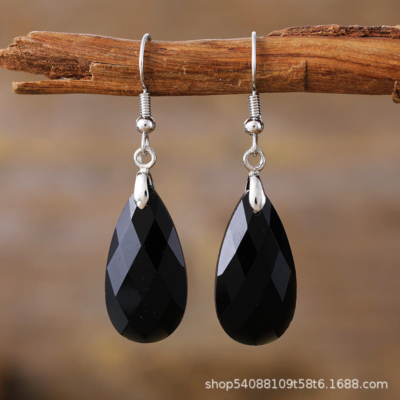 Water Drop Natural Stone Earrings – Simple & Light Luxury Designer Jewelry