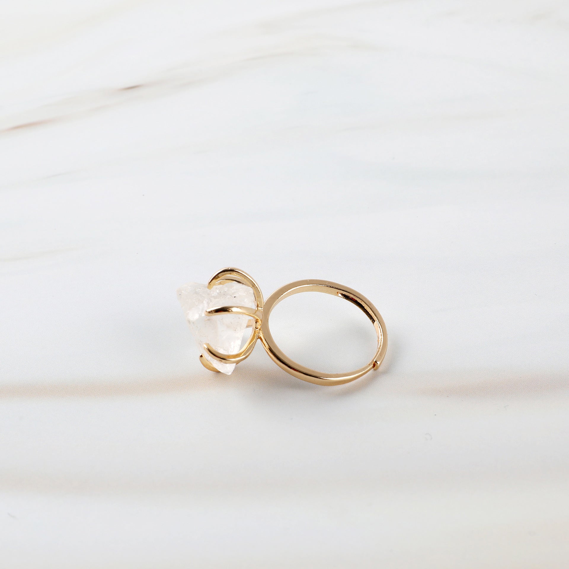 Natural Stone Six-claw Crystal Ring