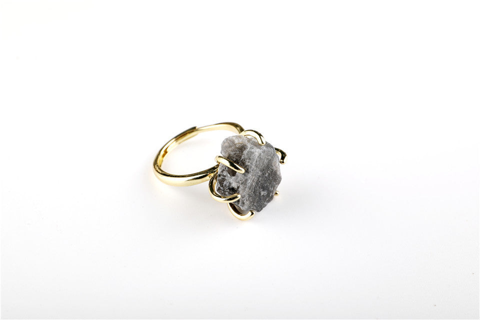 Natural Stone Six-claw Crystal Ring