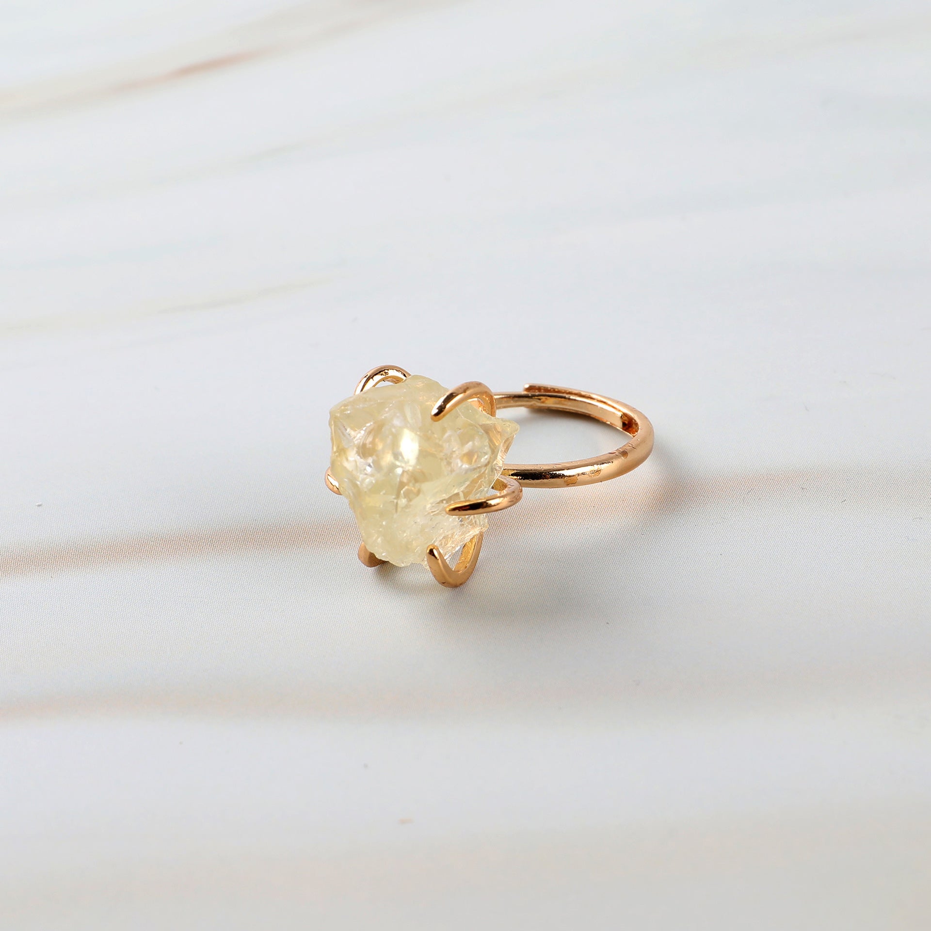 Natural Stone Six-claw Crystal Ring