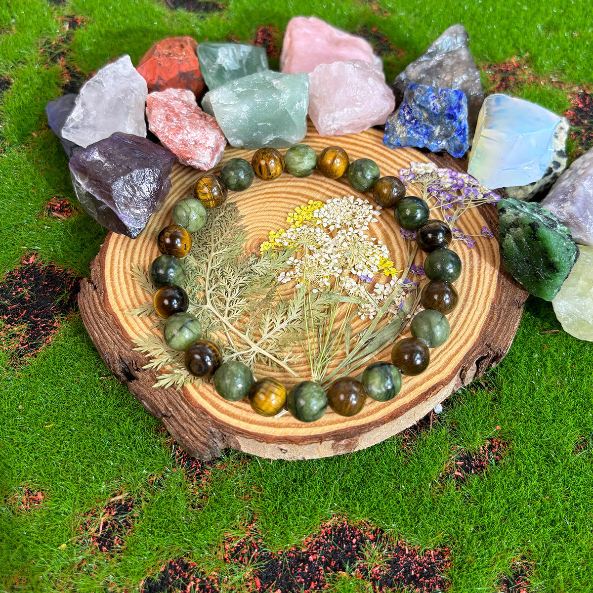 Tiger Eye Natural Stone Beaded Bracelet – Handmade Gemstone Jewelry for Men & Women