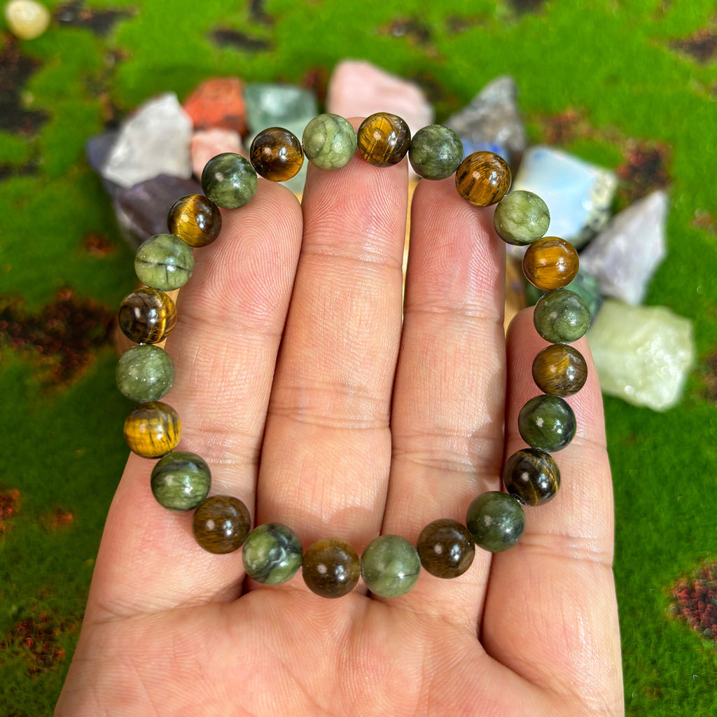 Tiger Eye Natural Stone Beaded Bracelet – Handmade Gemstone Jewelry for Men & Women