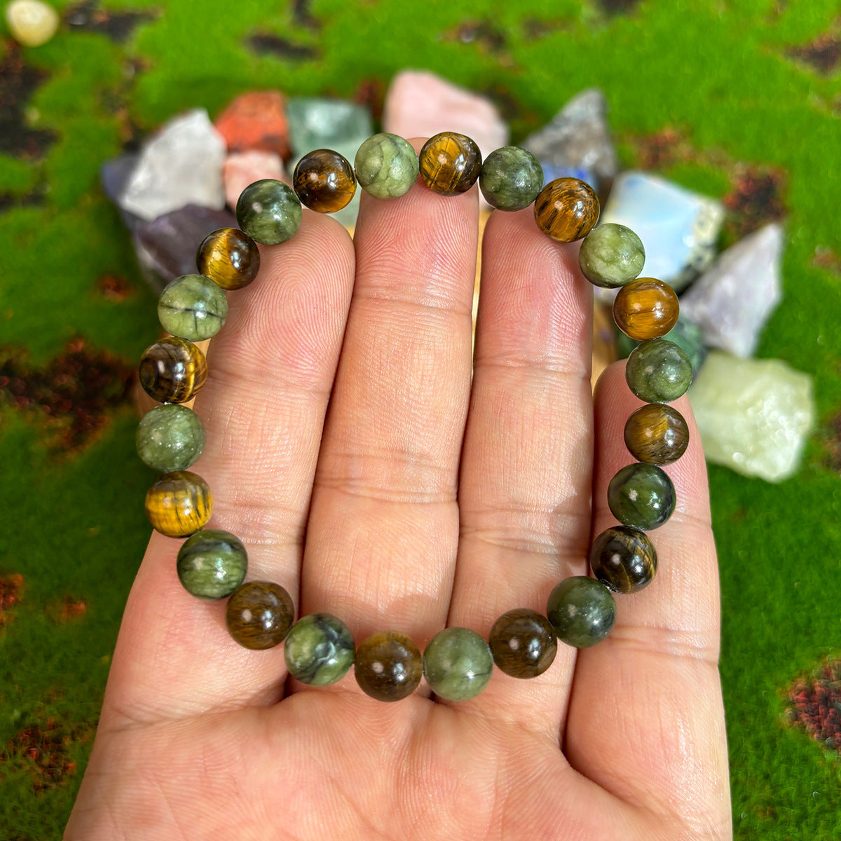 Tiger Eye Natural Stone Beaded Bracelet – Handmade Gemstone Jewelry for Men & Women