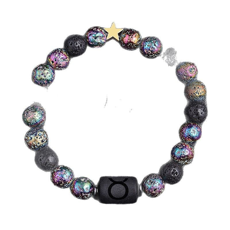 Twelve Constellation Natural Stone Beaded Bracelet