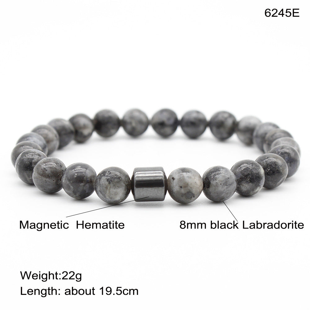 Black Stone Tiger Eye Bead Bracelet
