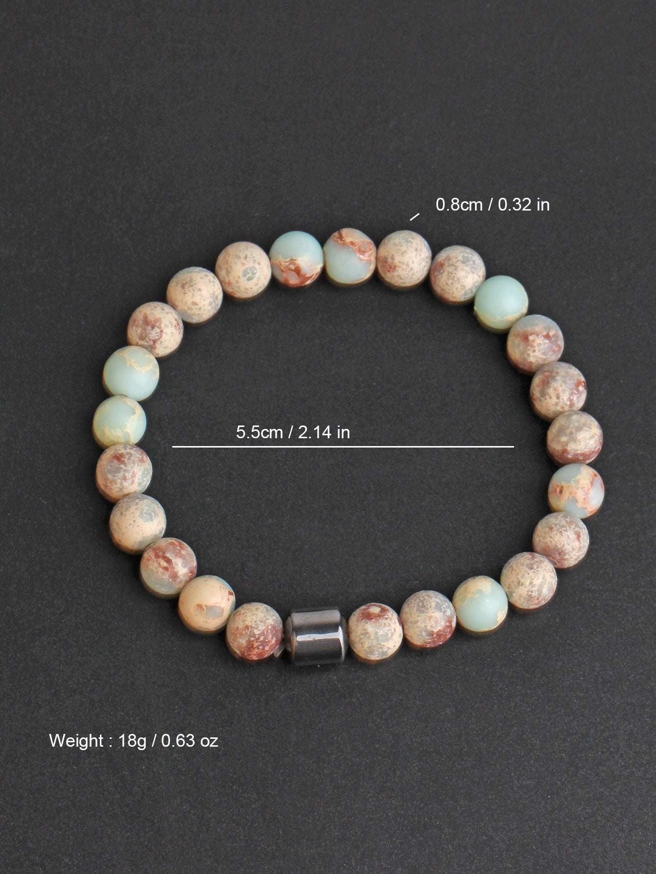 Black Stone Tiger Eye Bead Bracelet