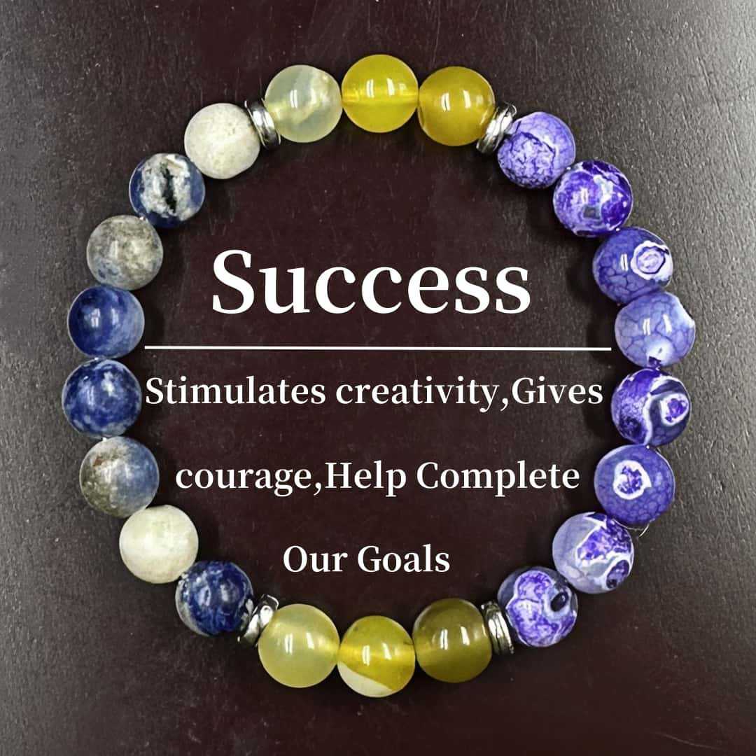 Success manifestation natural crystal bracelet with soft tones