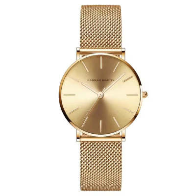 Stainless Steel Gold-plated Mesh Belt Waterproof Women's Watch