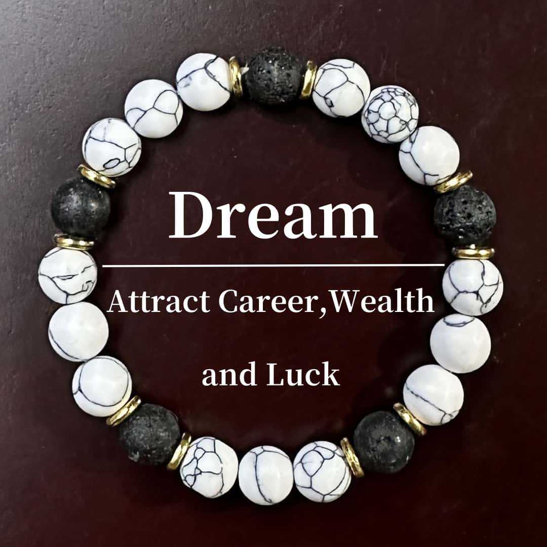 Handmade gemstone jewelry bracelet with positive healing vibes. Dream, Attract career, wealth and luck