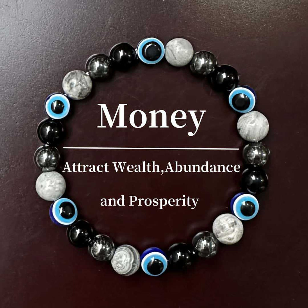 Money attraction gemstone bracelet for prosperity and abundance